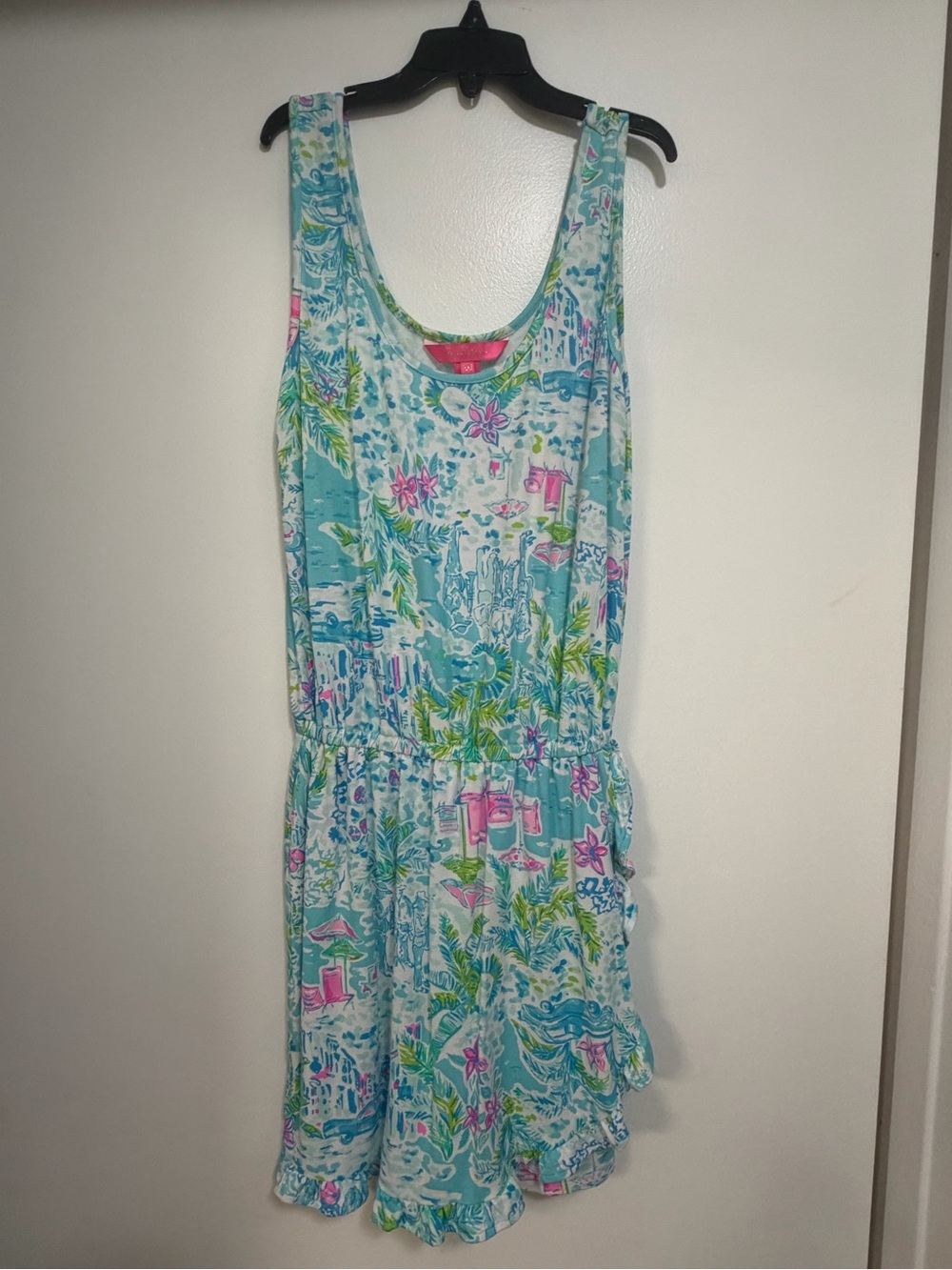 Lilly Pulitzer Blue Tropical Print One-Piece Romper
